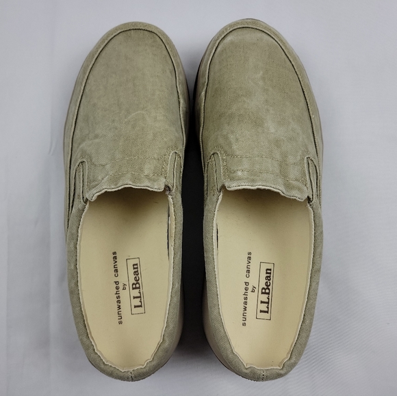 LL Bean Canvas Mule Shoes Womens 7.5M Khaki-Green - Picture 2 of 12